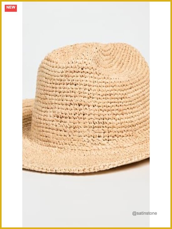 Woven Raffia Cowboy Hat with Pinched Crown and Wired Brim